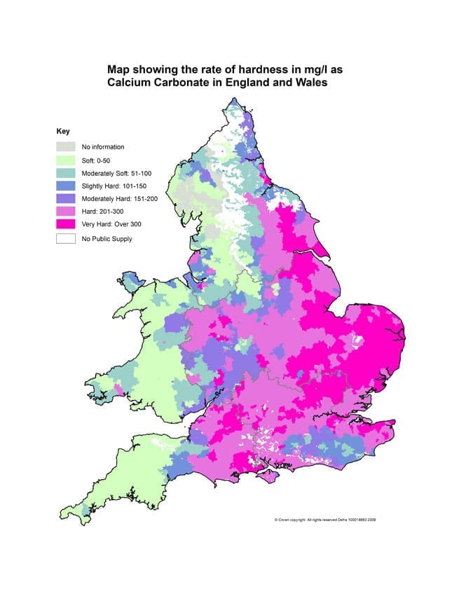 Water hardness in your region Image
